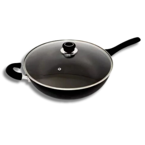 HUDSON WOK TEFLON CON TAPA 32cm