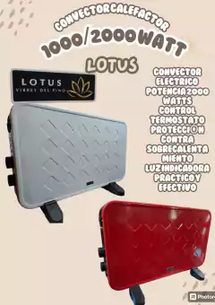Convector Calefactor lotus 1000/2000 watt