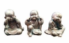Buda Bebe Trio Ciego Sordo Mudo Resina Deco