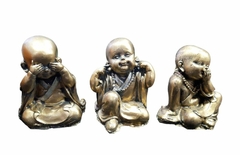 Buda Bebe Trio Ciego Sordo Mudo Resina Deco en internet