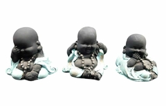 Buda Bebe Trio Ciego Sordo Mudo Fortuna Resina Deco - tienda online