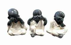 Buda Bebe Trio Ciego Sordo Mudo Resina Deco - tienda online