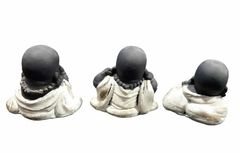 Buda Bebe Trio Ciego Sordo Mudo Fortuna Resina Deco - Son Rachas