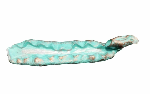 Porta Sahumerios Hoja Largo Resina