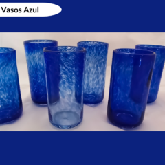 Set vaso alto jaspe Azul