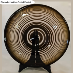 Centro de mesa plato decorativo Cristal Espiral