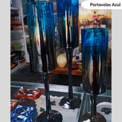 Set Porta velas Azul.