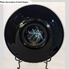 Centro de mesa, plato decorativo Cristal Negro