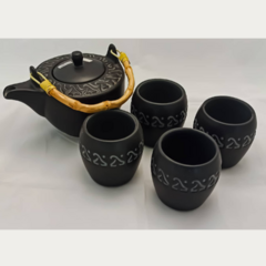 Tetera y Tazas Piedra Negra