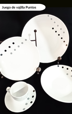 Juego de platos porcelana importada Puntos