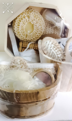 Set de baño balde madera. - comprar online