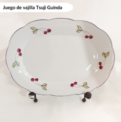 Juego de platos porcelana Tsuji modelo Guinda. - tienda online