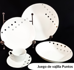 Juego de platos porcelana importada Puntos - comprar online