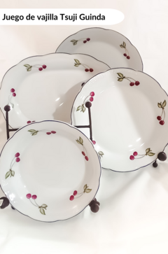 Imagen de Juego de platos porcelana Tsuji modelo Guinda.