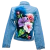 Chaqueta Clasica Corta con diseño de Cayenas rosada, moradas y blanca