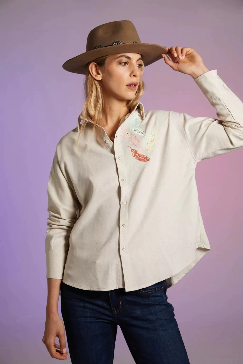 Camisa PLUMAS, Agustina Saquer