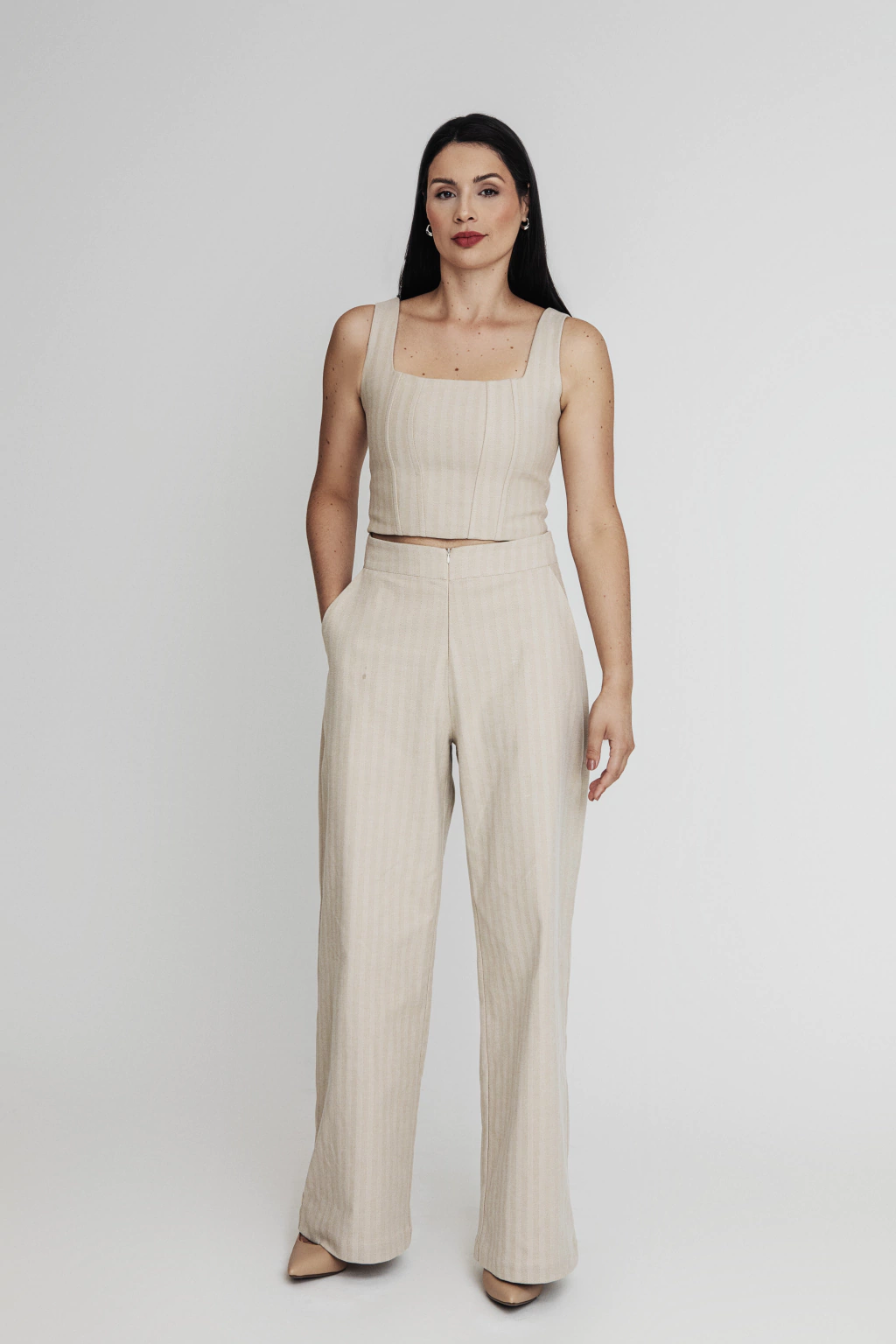 Calça Pantalona Isabele - Espinha de Peixe