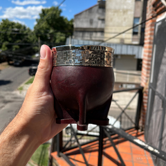 Mate imperial forrado en cuero liso, virola para personalizar