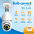 Câmera Wifi IP Sem Fio Giratória 360 Com Encaixe Lampada Bocal Rosca Yoosee