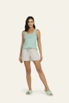 Pijama Feminino de Regata "sonhar e realizar" - Verde Claro