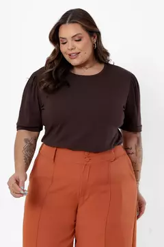BLUSA DE MANGA PRINCESA - COR MARROM CAFE