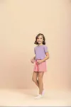 Pijama Infantil Feminino Manga Curta Corações