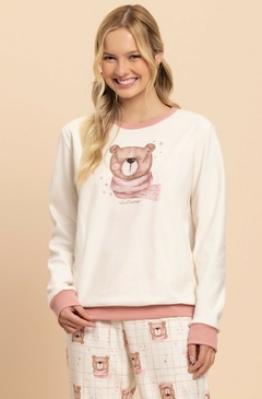 Pijama Feminino Manga Longa Microsoft Pet Thermo - Ursos Rosa - comprar online