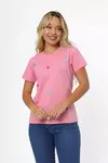 T-SHIRT VARIOS CORACOEZINHOS COLORIDOS - ROSA CLARO
