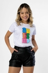 T-SHIRT AUTISMO CORES - BRANCO