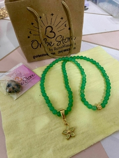 Colar Artesanal de Pedra Natural Olho de Tigre sem pingente - comprar online
