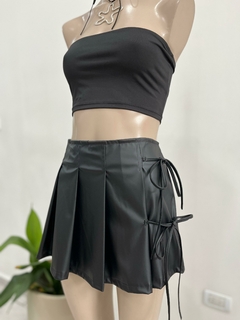FALDA CUERINA TABLEADA - comprar online