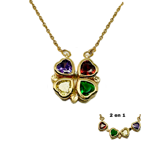 Collar 4 Corazones 2 en 1
