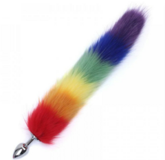 Plug Anal Em Metal Com Cauda Colorida Vipmix na internet
