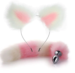 Kit Rabo De Raposa Tiara Orelhas Sexy Import