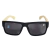 Óculos de Sol Mhandala Polarizado Bamboo Style Frente Matte Black e Hastes em Madeira Clara - comprar online