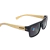 Óculos de Sol Mhandala Polarizado Bamboo Style Frente Matte Black e Hastes em Madeira Clara - Óculos de Sol Mhandala - Estilo e Proteção