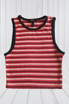 REMERA BASICA FOREVER 21, TALLE S ROJA Y NEGRA