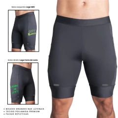 BERMUDA MASCULINA COMPRESSÃO CORRIDA - GBV RUNNERS/ CORRE DA LESTE - loja online