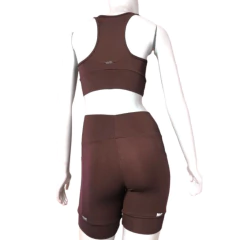Conjunto Short linha Run - Marrom - ARY MODA FITNESS