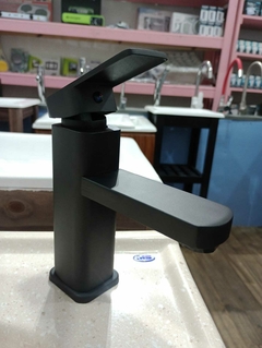 Grifería Canilla Monocomando Metal Cuadrada Negra - comprar online