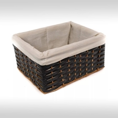 Canasto De Suncho Forrado En Tela 40x30x20 Grandes Negro