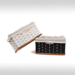 Canasto De Suncho Forrado En Tela 40x30x20 Grandes Blanco en internet