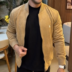 Jaqueta Suede Ralph Lauren Bege Escuro