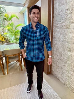 Camisa Social RL Flanelada Xadrez Azul - comprar online
