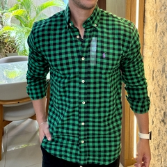 Camisa Social RL Flanelada Xadrez Verde