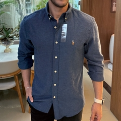 Camisa Social RL Flanelada Azul