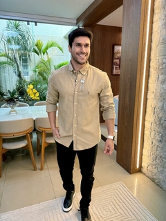 Camisa Social RL Flanelada Bege - comprar online