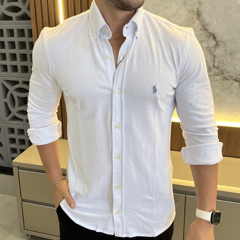 Camisa Social RL Malha Piquet Branca