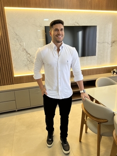 Camisa Social RL Malha Piquet Branca - comprar online