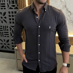 Camisa Social RL Malha Piquet Grafite